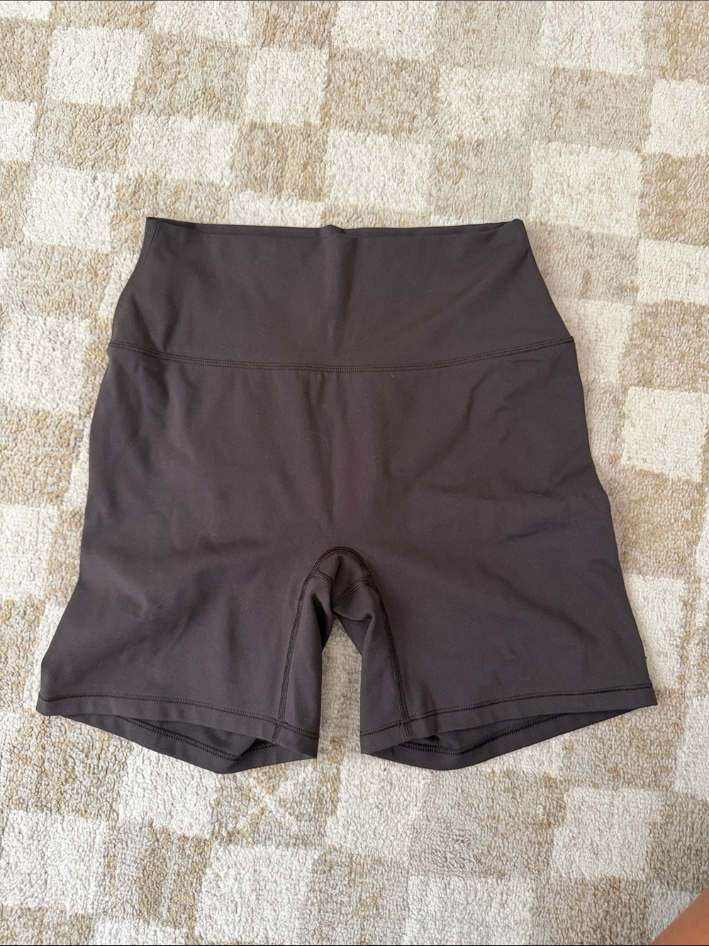 High-Waist Brown Women’s Active Bike Shorts